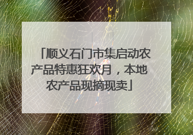 顺义石门市集启动农产品特惠狂欢月，本地农产品现摘现卖