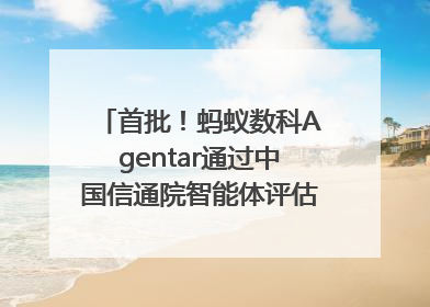 首批！蚂蚁数科Agentar通过中国信通院智能体评估，获最高评级
