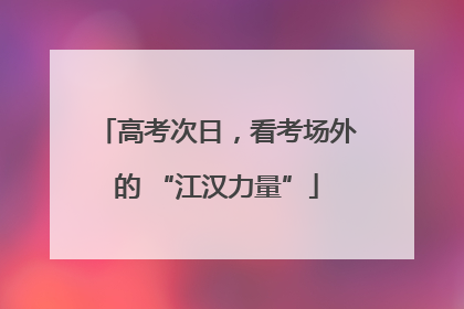 高考次日，看考场外的 “江汉力量”