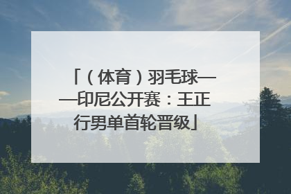 （体育）羽毛球——印尼公开赛：王正行男单首轮晋级