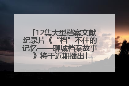 12集大型档案文献纪录片《“档”不住的记忆——聊城档案故事》将于近期播出