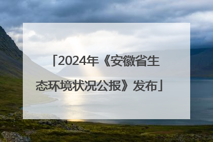 2024年《安徽省生态环境状况公报》发布