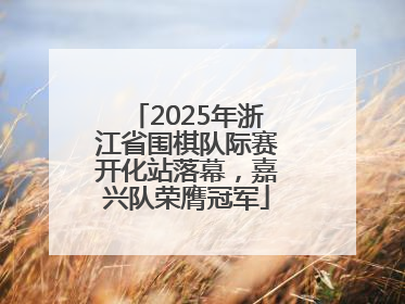 2025年浙江省围棋队际赛开化站落幕，嘉兴队荣膺冠军