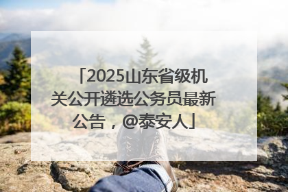 2025山东省级机关公开遴选公务员最新公告，@泰安人