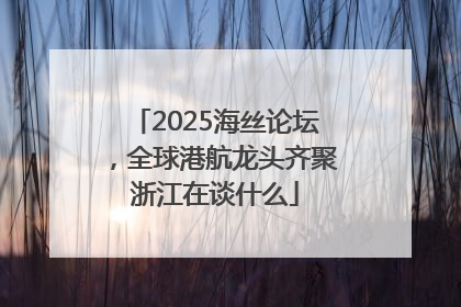 2025海丝论坛，全球港航龙头齐聚浙江在谈什么