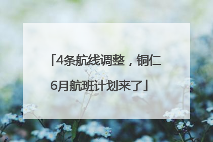 4条航线调整，铜仁6月航班计划来了