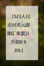 5月人民币对美元即期汇率累计升值0.93%