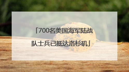 700名美国海军陆战队士兵已抵达洛杉矶