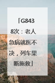 G8438次：老人急病就医不决，列车果断施救